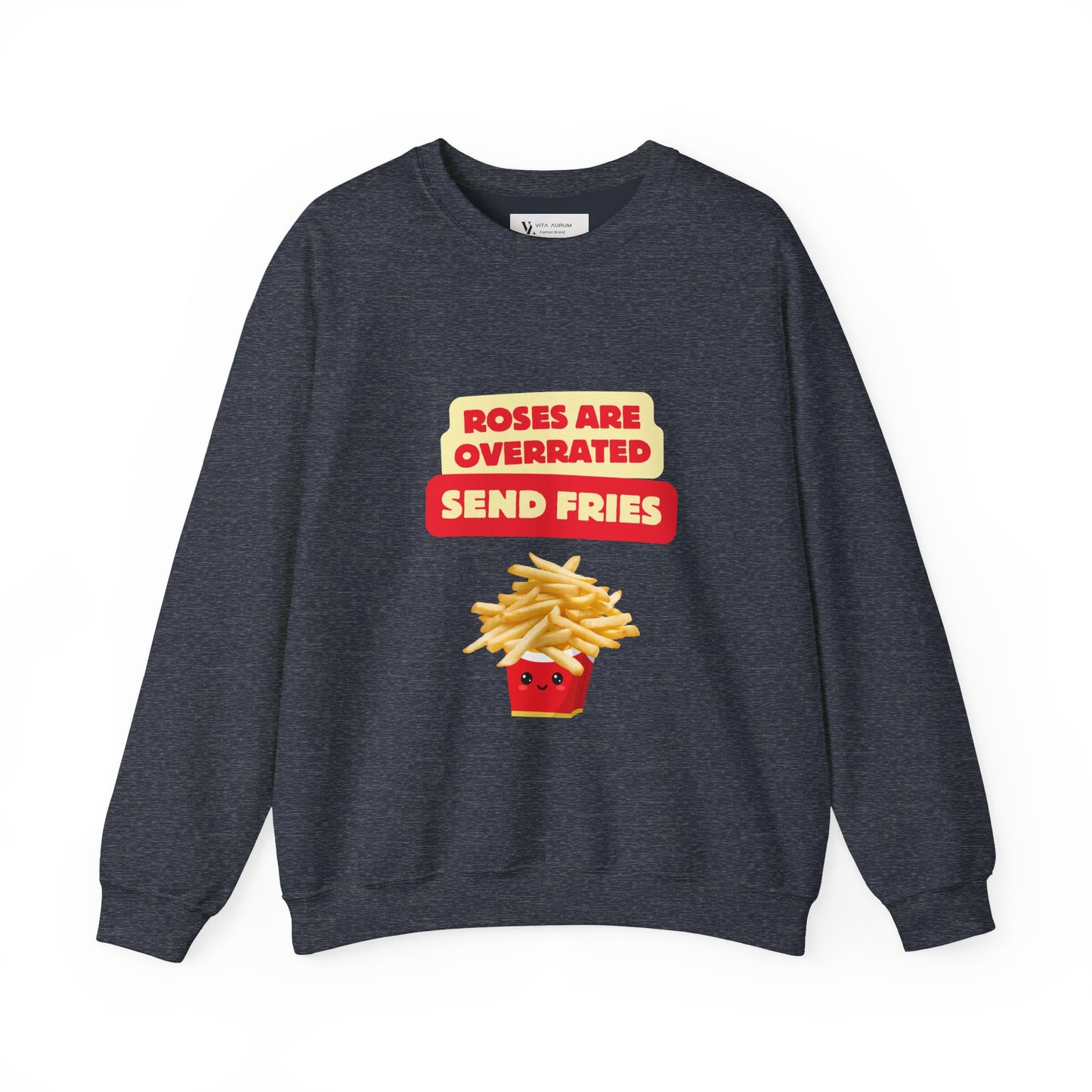Unisex Heavy Blend™ Crewneck Sweatshirt "Roses Are Overrated Send Fries"