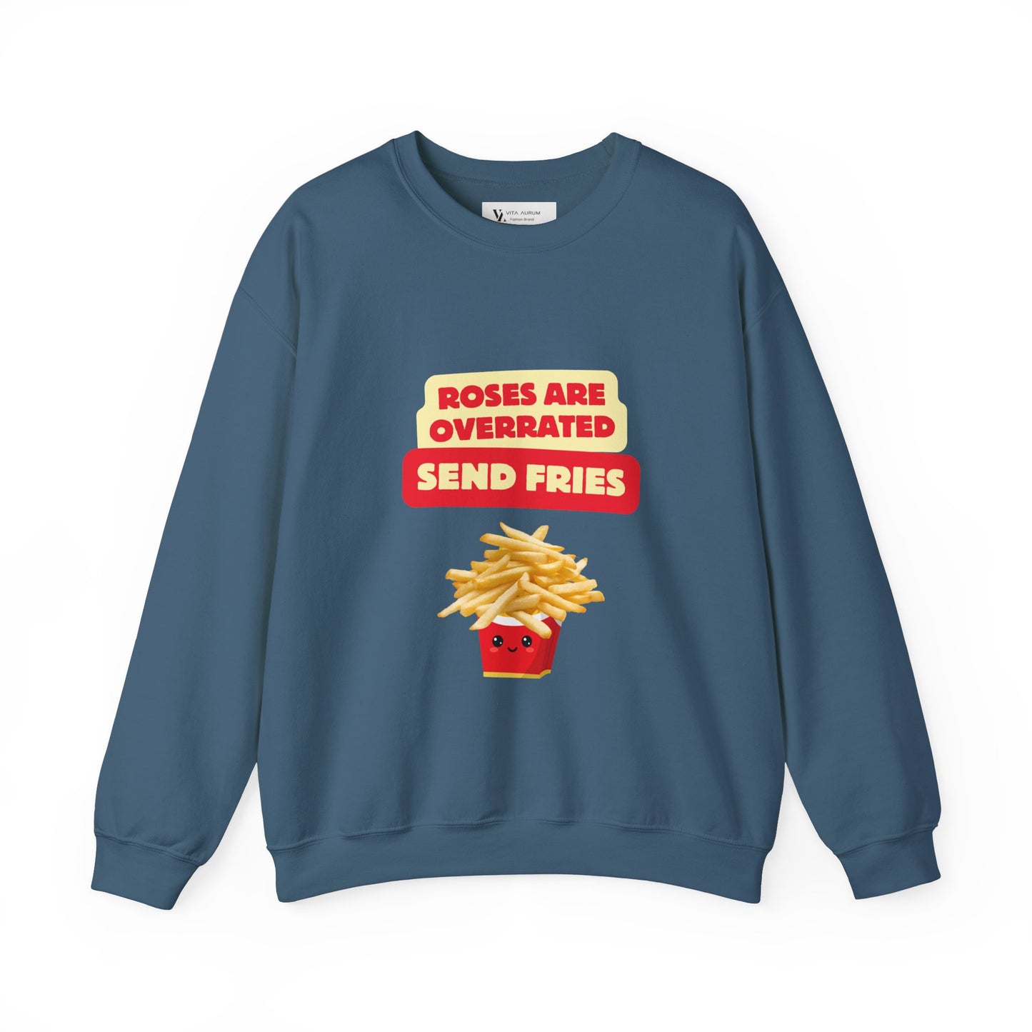 Unisex Heavy Blend™ Crewneck Sweatshirt "Roses Are Overrated Send Fries"