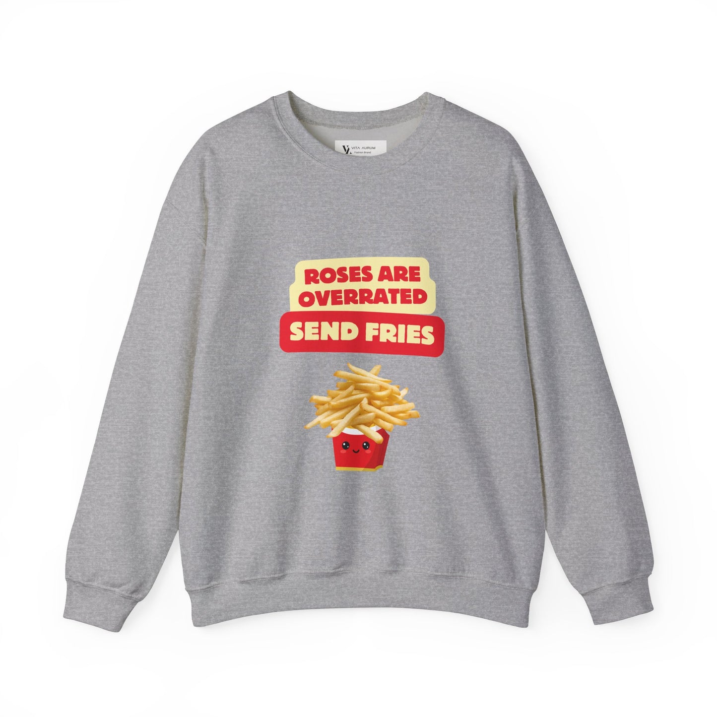 Unisex Heavy Blend™ Crewneck Sweatshirt "Roses Are Overrated Send Fries"