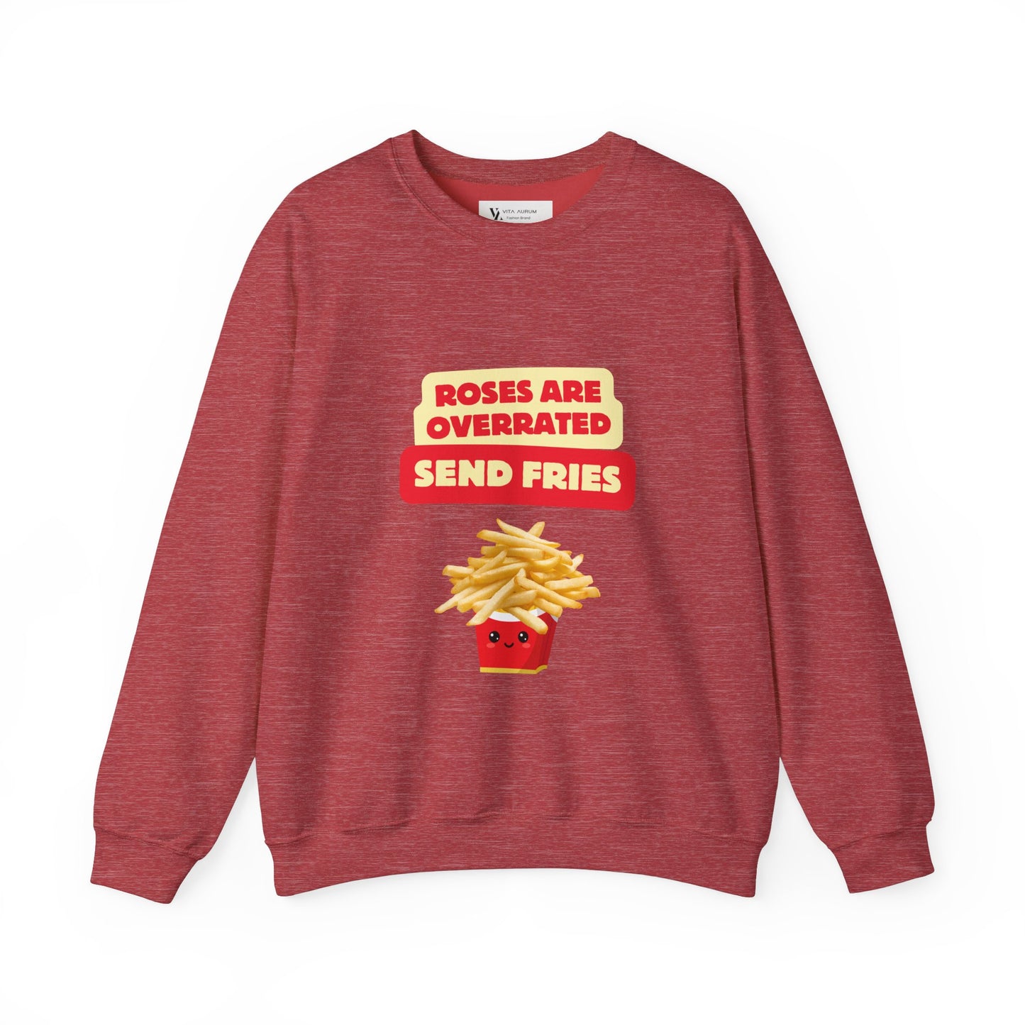 Unisex Heavy Blend™ Crewneck Sweatshirt "Roses Are Overrated Send Fries"