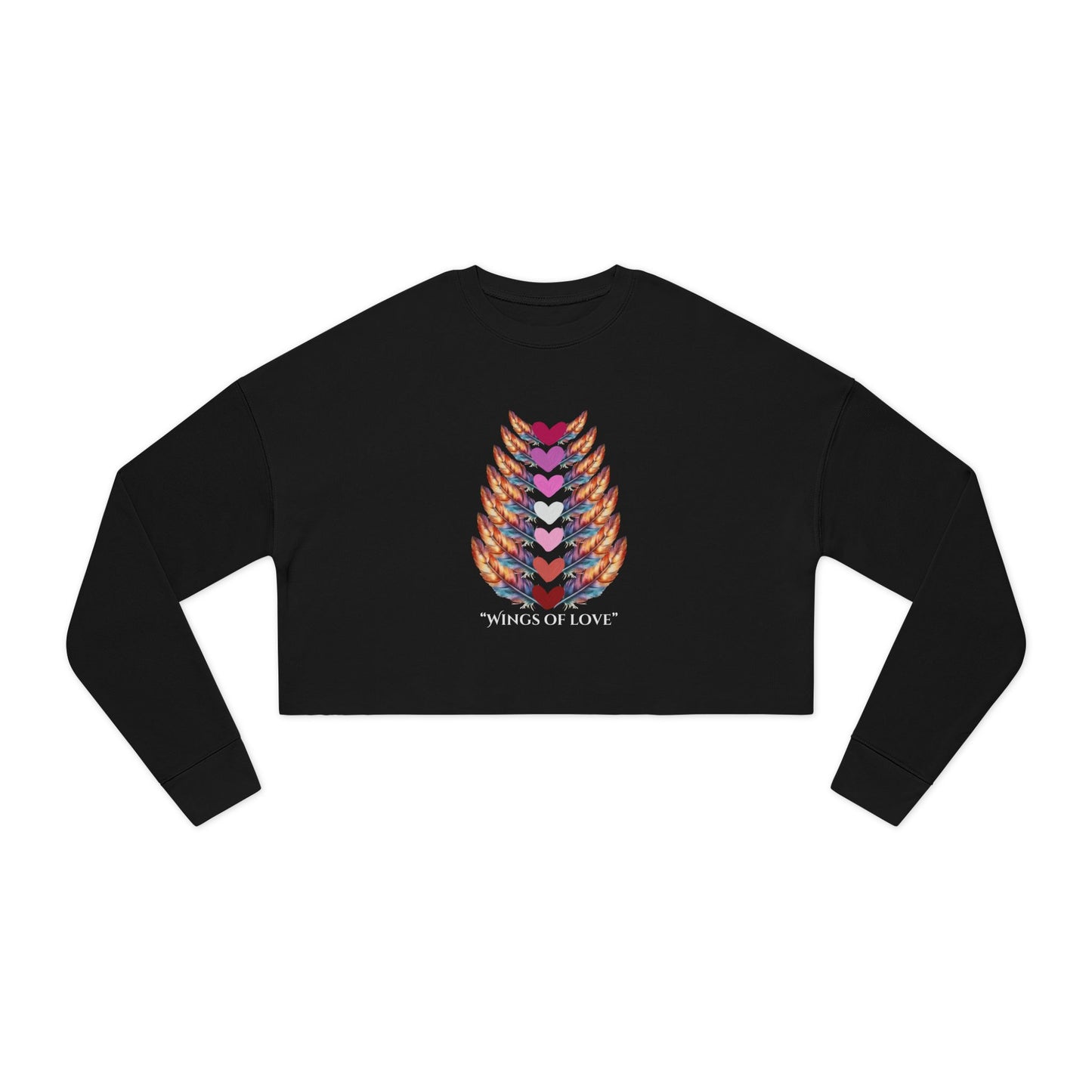 Women's Cropped Sweatshirt Relaxed Fit "Wings of Love"