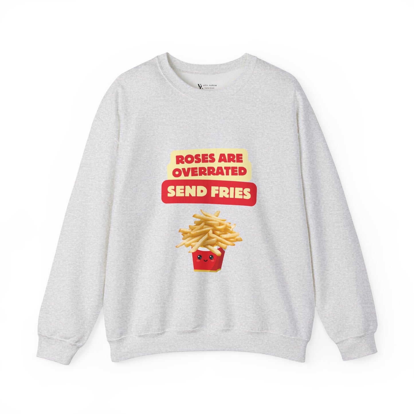 Unisex Heavy Blend™ Crewneck Sweatshirt "Roses Are Overrated Send Fries"