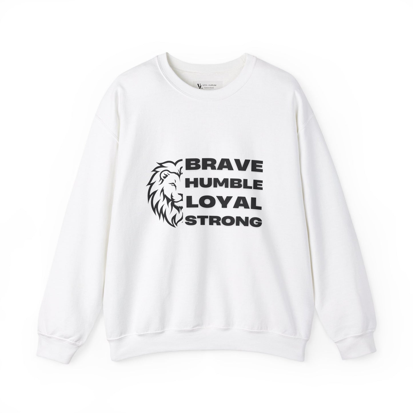 Unisex Heavy Blend™ Crewneck Sweatshirt Brave Humble Loyal Strong Lion