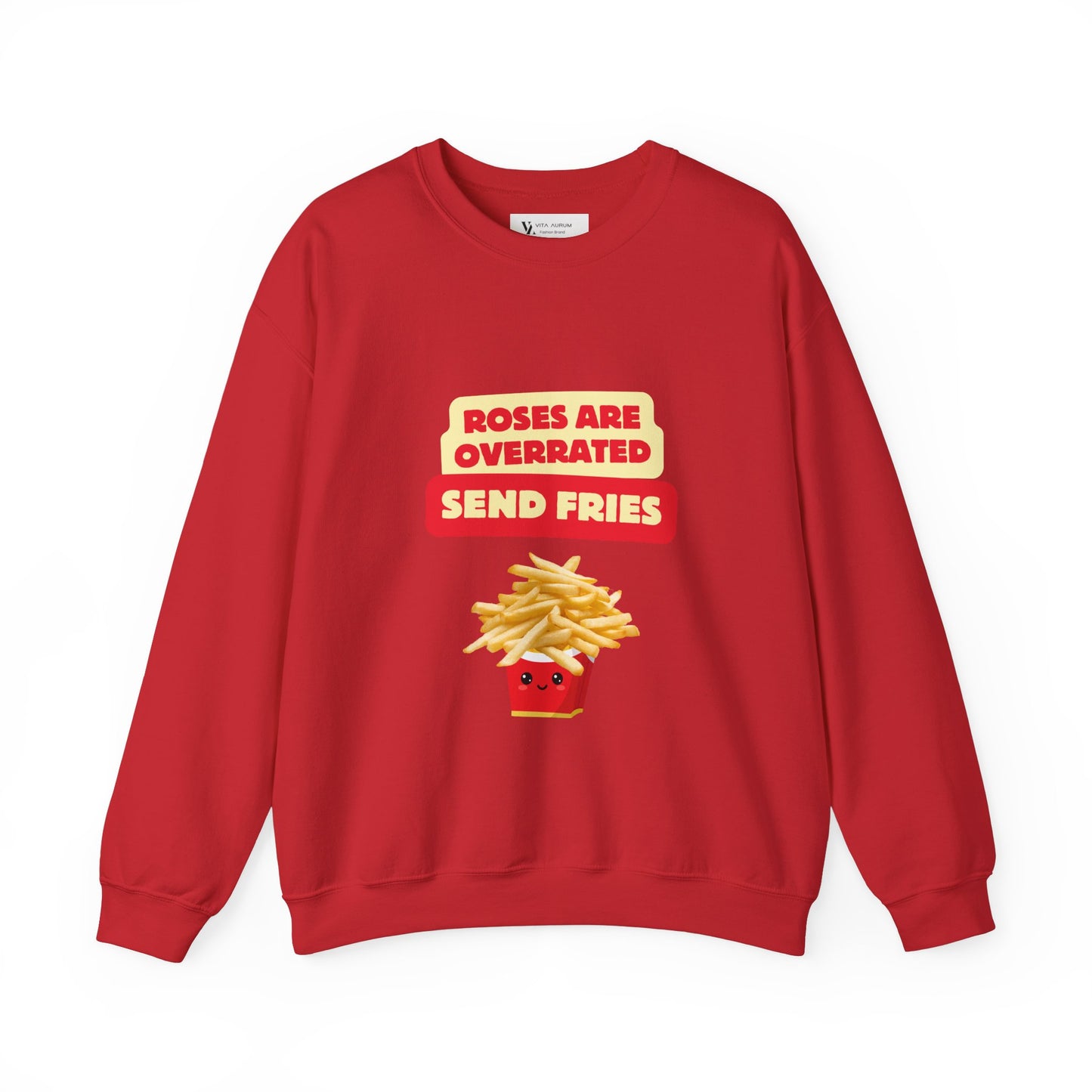 Unisex Heavy Blend™ Crewneck Sweatshirt "Roses Are Overrated Send Fries"