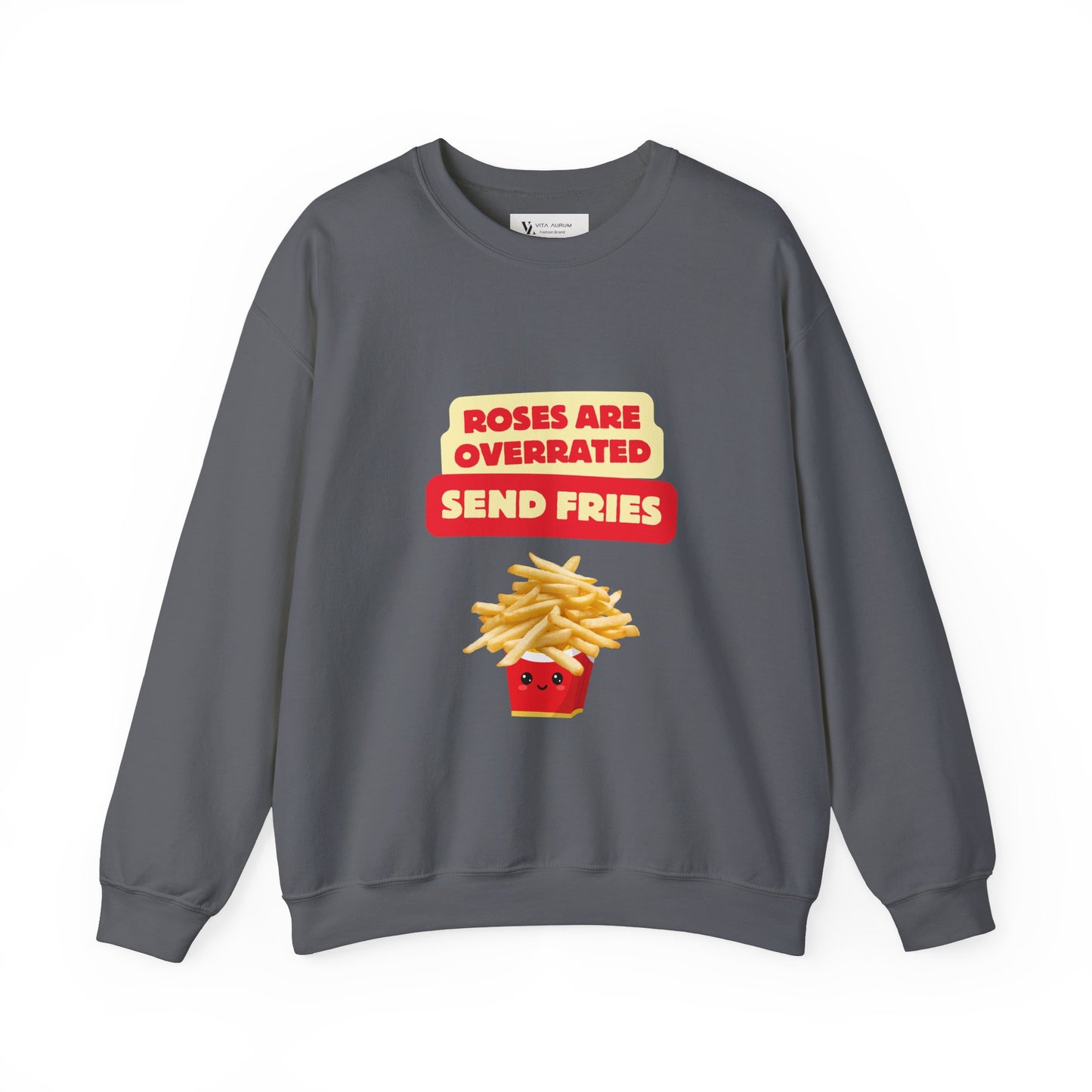 Unisex Heavy Blend™ Crewneck Sweatshirt "Roses Are Overrated Send Fries"