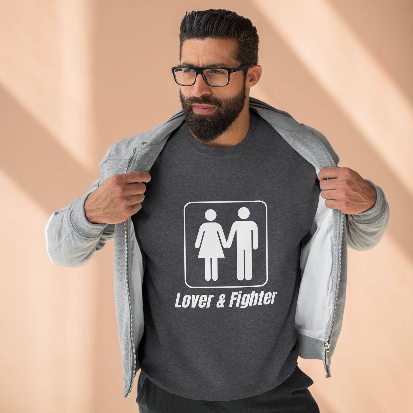 Premium Crew Neck Sweatshirt "Lover & Fighter"