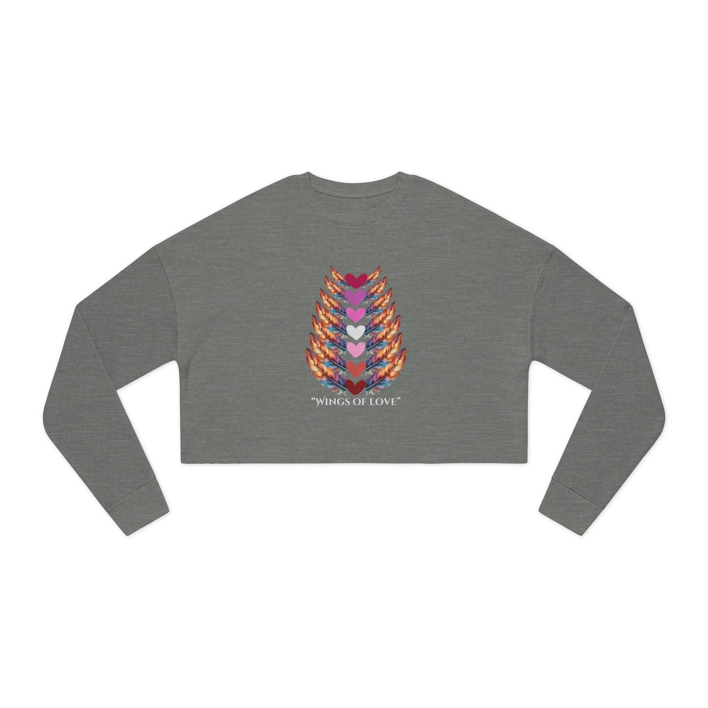 Women's Cropped Sweatshirt Relaxed Fit "Wings of Love"