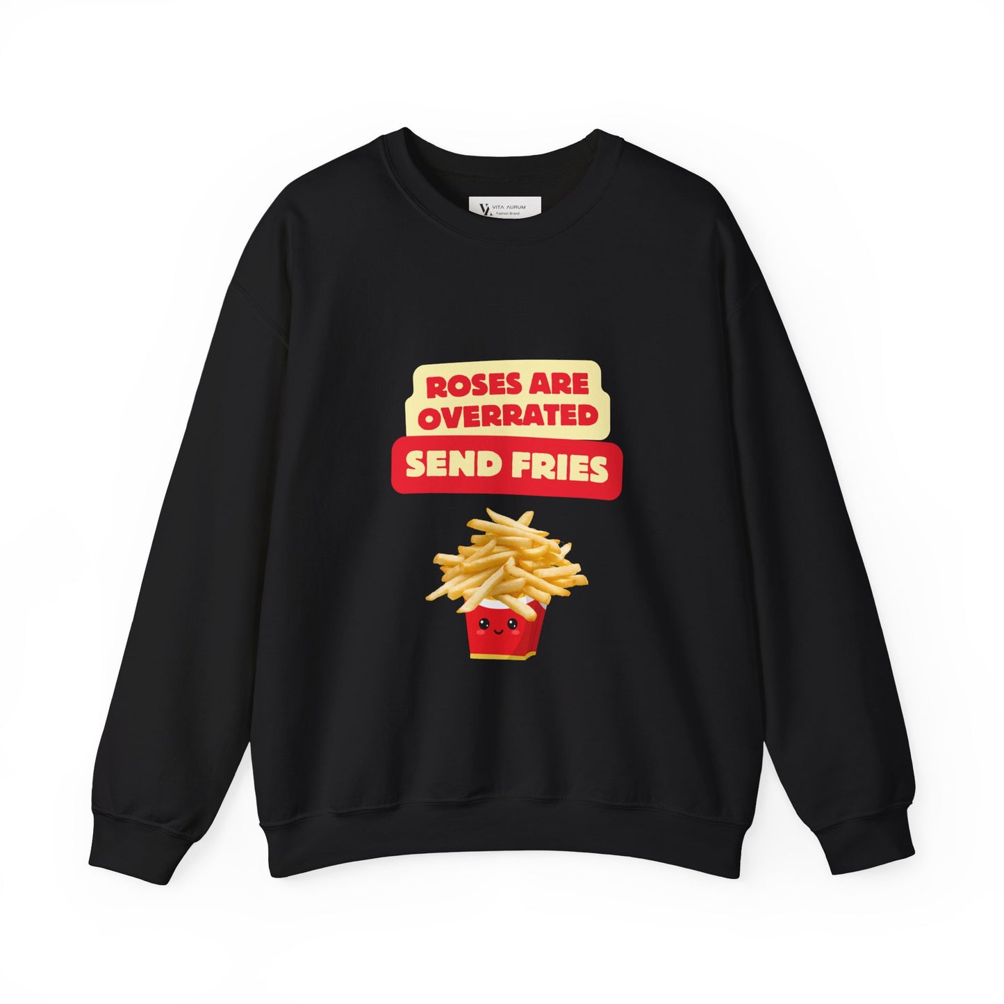 Unisex Heavy Blend™ Crewneck Sweatshirt "Roses Are Overrated Send Fries"