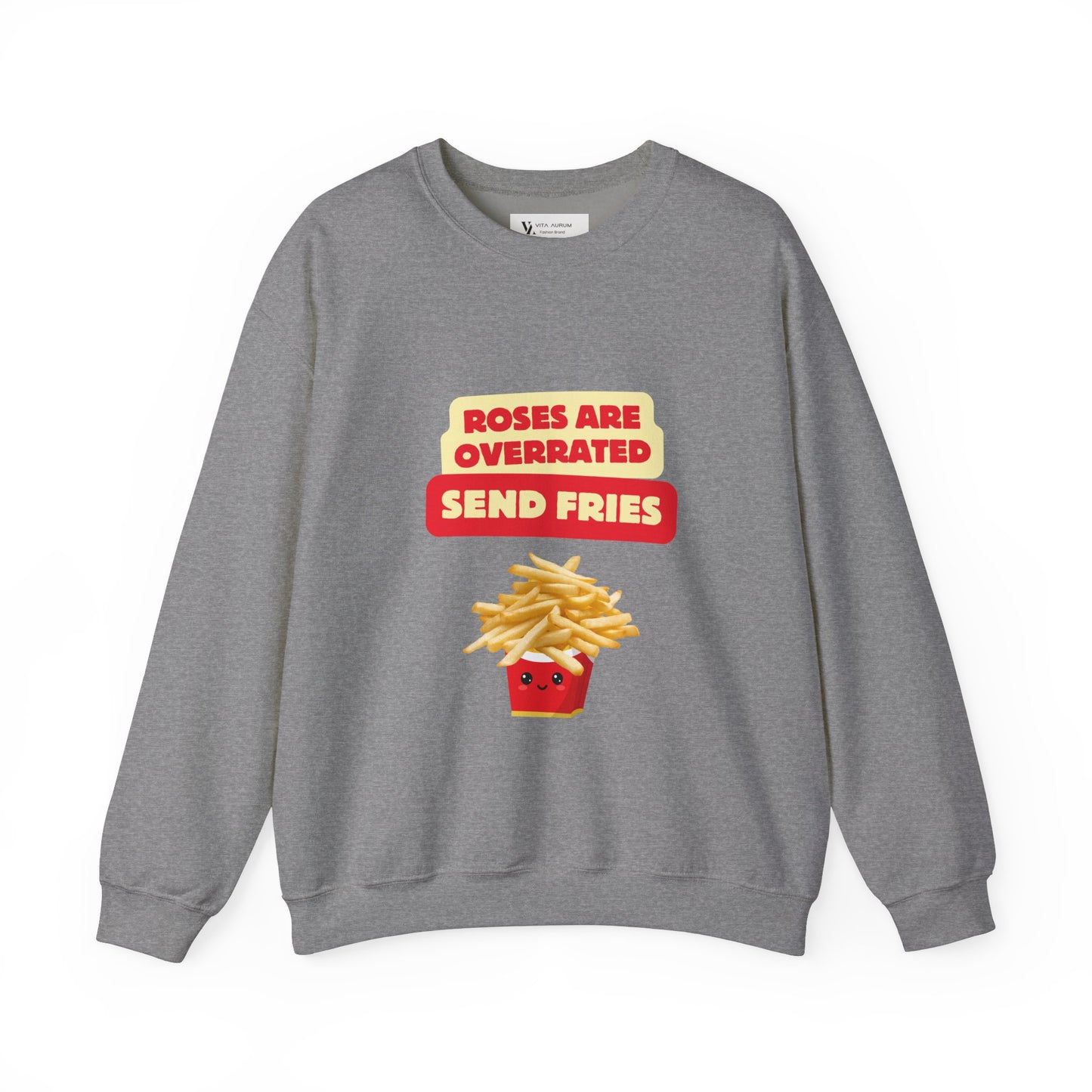 Unisex Heavy Blend™ Crewneck Sweatshirt "Roses Are Overrated Send Fries"