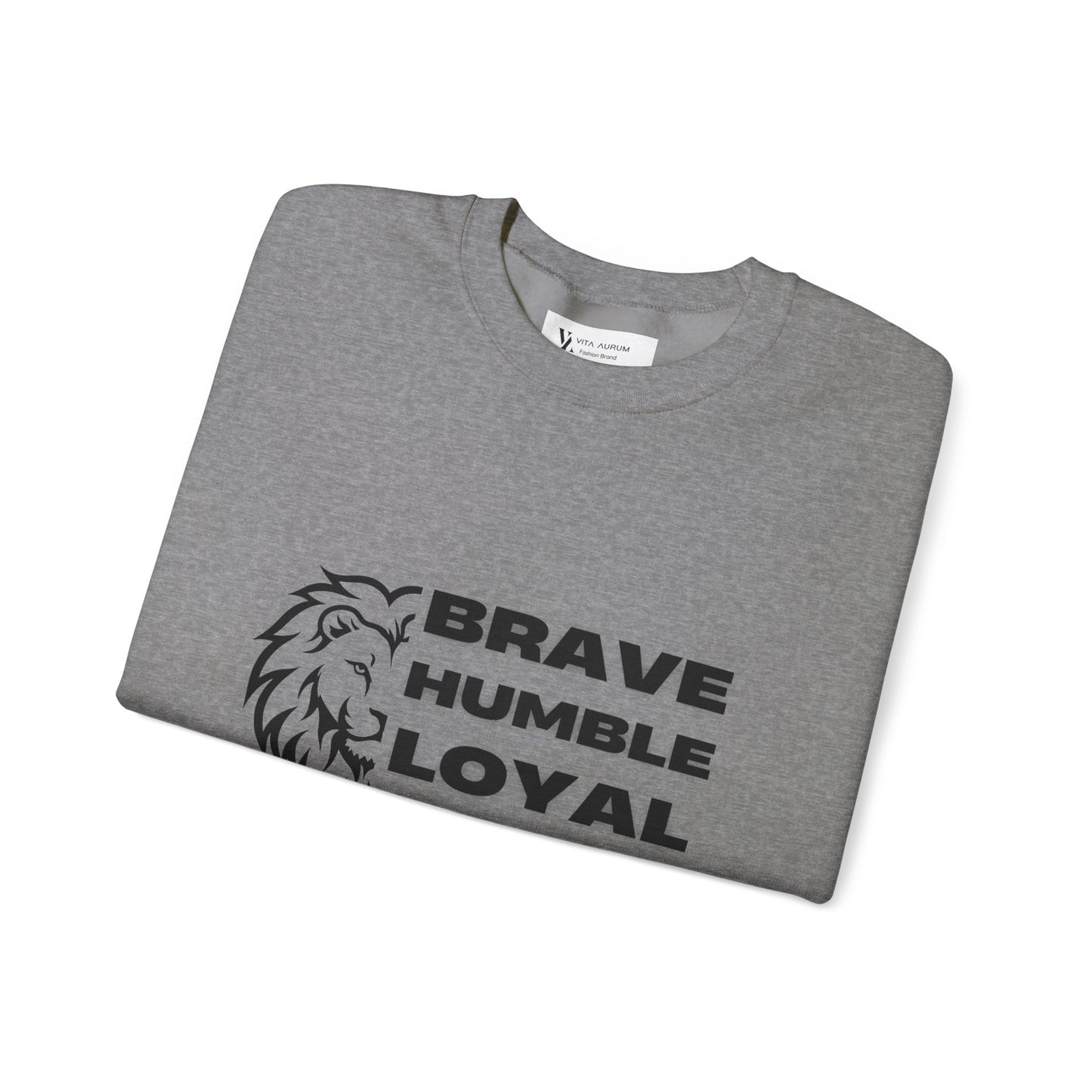 Unisex Heavy Blend™ Crewneck Sweatshirt Brave Humble Loyal Strong Lion