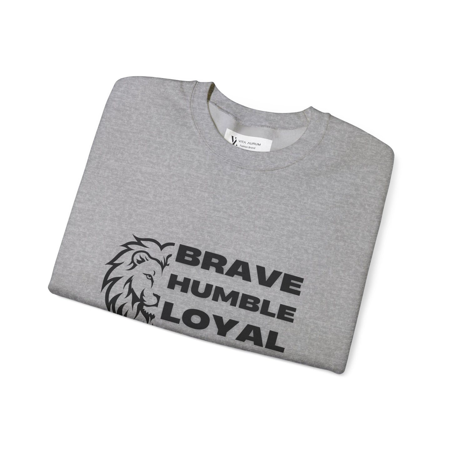 Unisex Heavy Blend™ Crewneck Sweatshirt Brave Humble Loyal Strong Lion