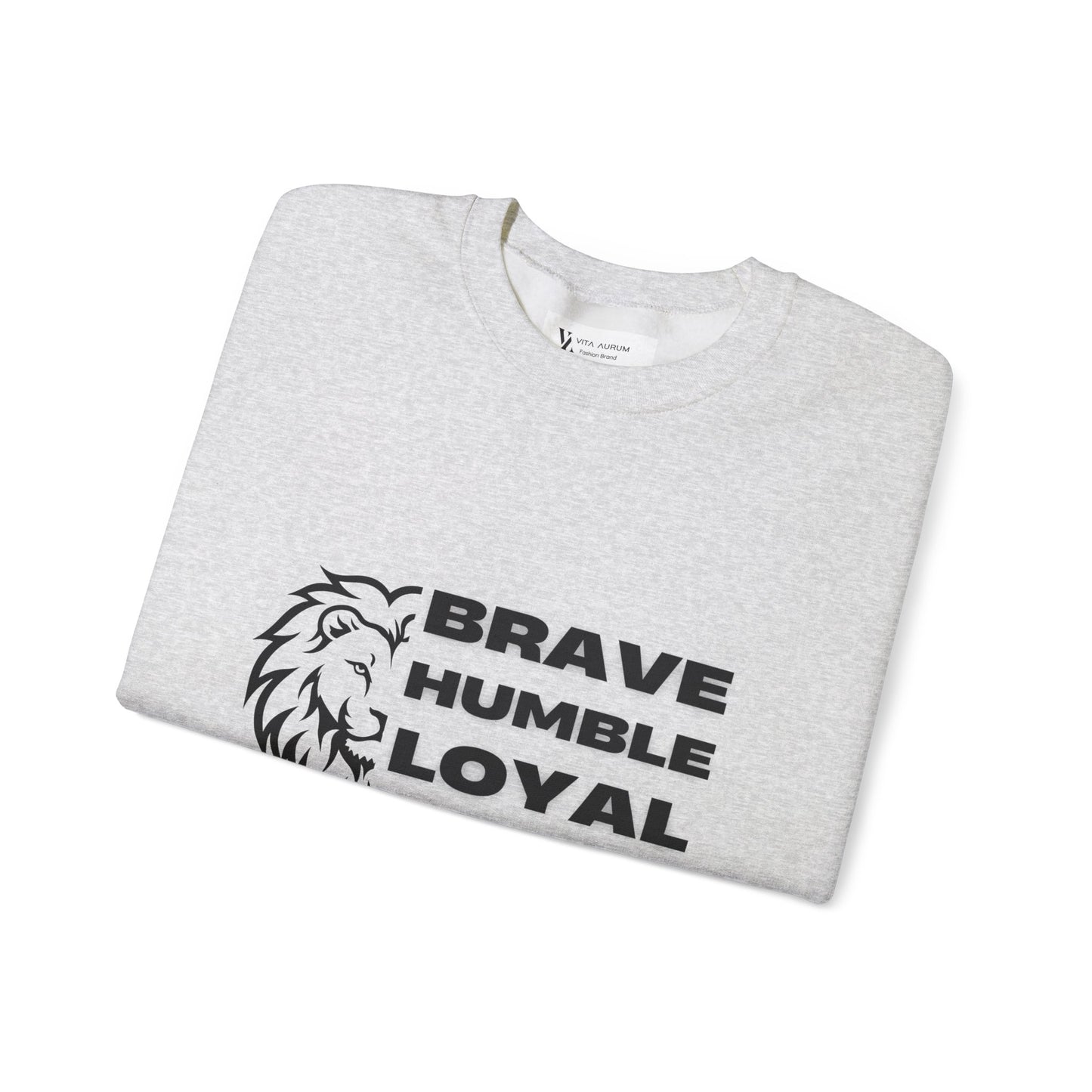 Unisex Heavy Blend™ Crewneck Sweatshirt Brave Humble Loyal Strong Lion