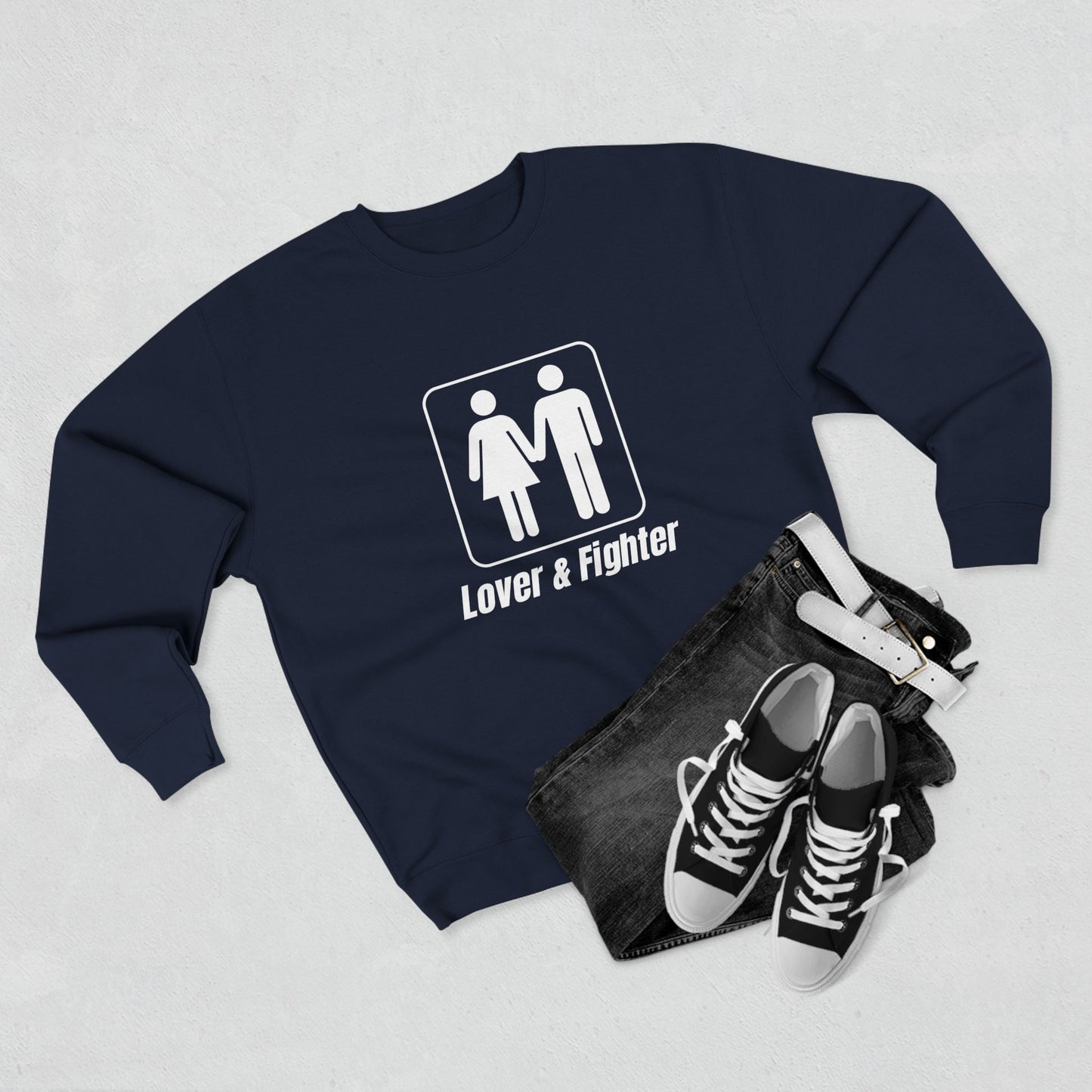 Premium Crew Neck Sweatshirt "Lover & Fighter"