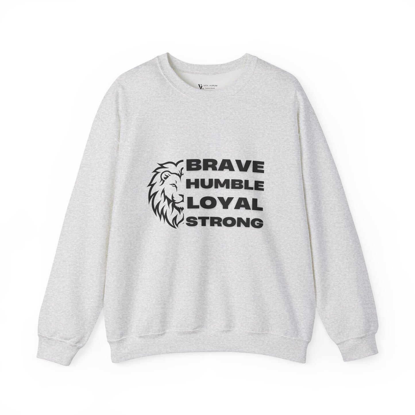 Unisex Heavy Blend™ Crewneck Sweatshirt Brave Humble Loyal Strong Lion