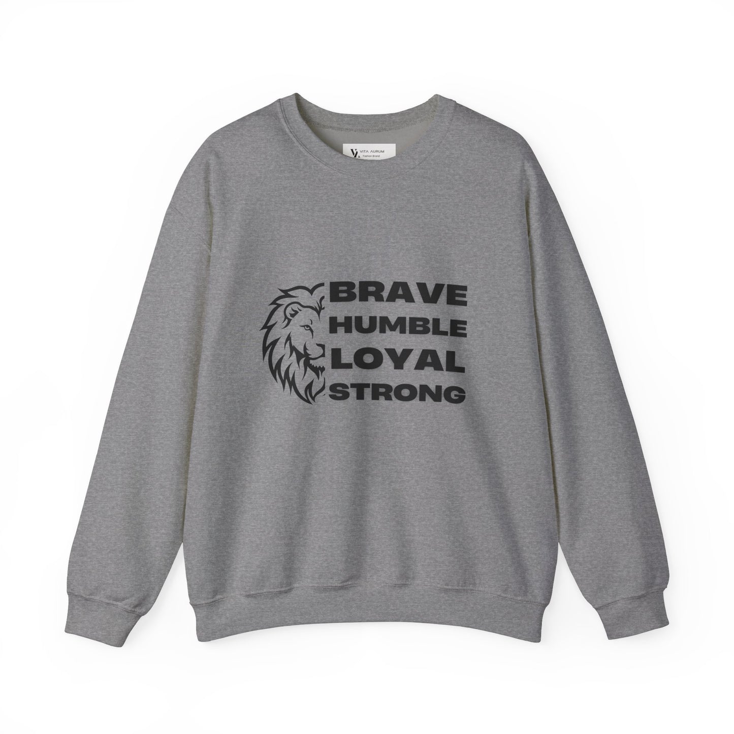 Unisex Heavy Blend™ Crewneck Sweatshirt Brave Humble Loyal Strong Lion