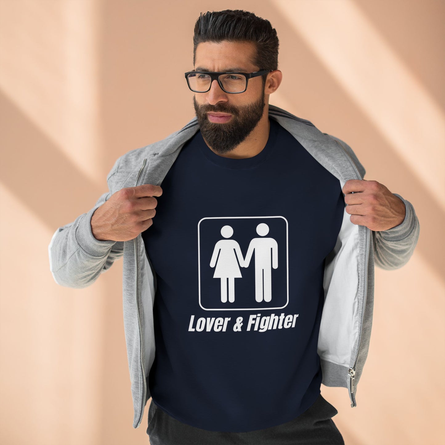 Premium Crew Neck Sweatshirt "Lover & Fighter"