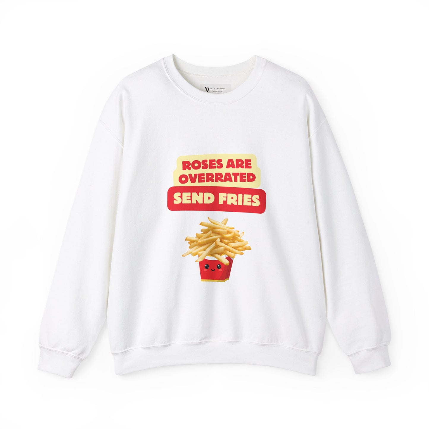 Unisex Heavy Blend™ Crewneck Sweatshirt "Roses Are Overrated Send Fries"