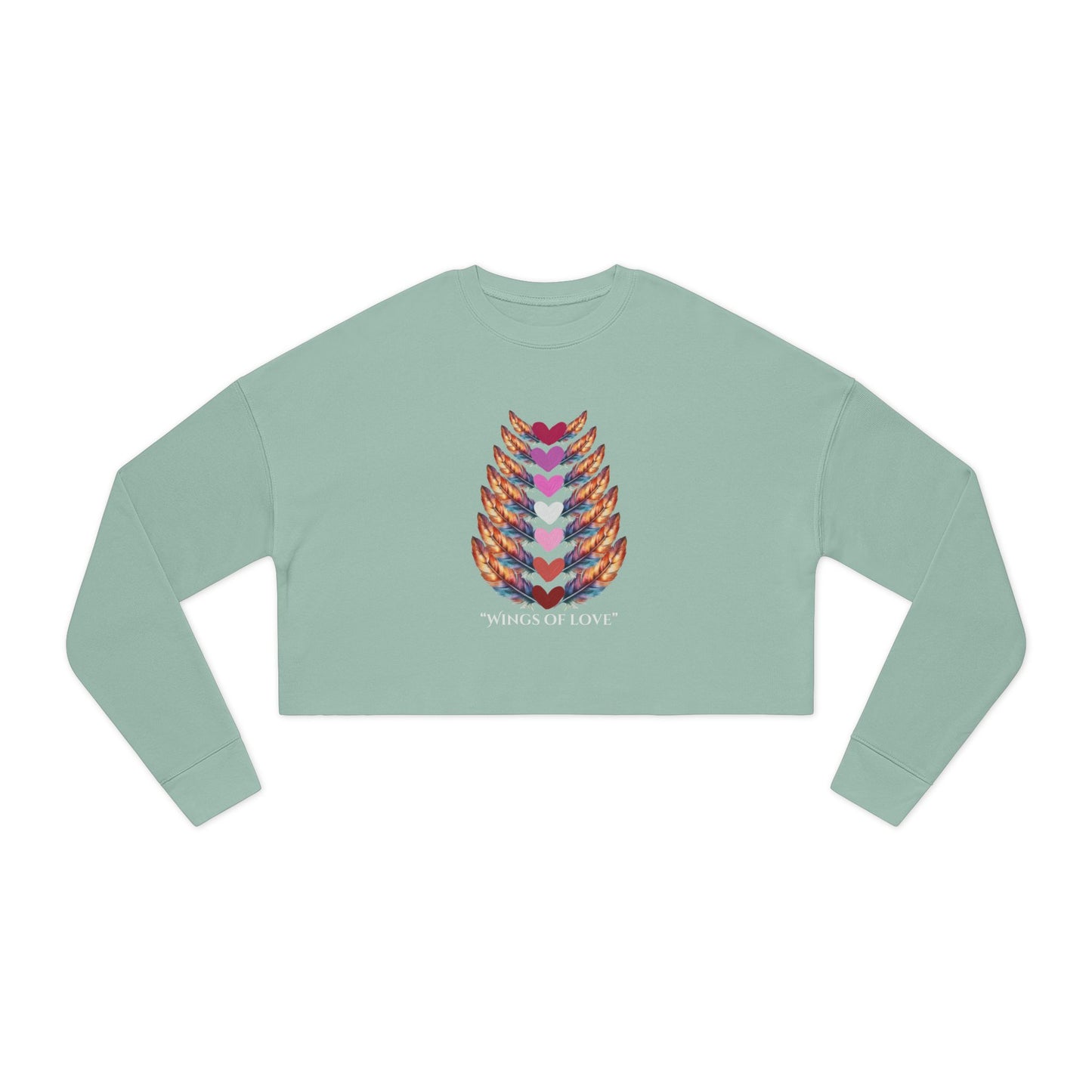 Women's Cropped Sweatshirt Relaxed Fit "Wings of Love"