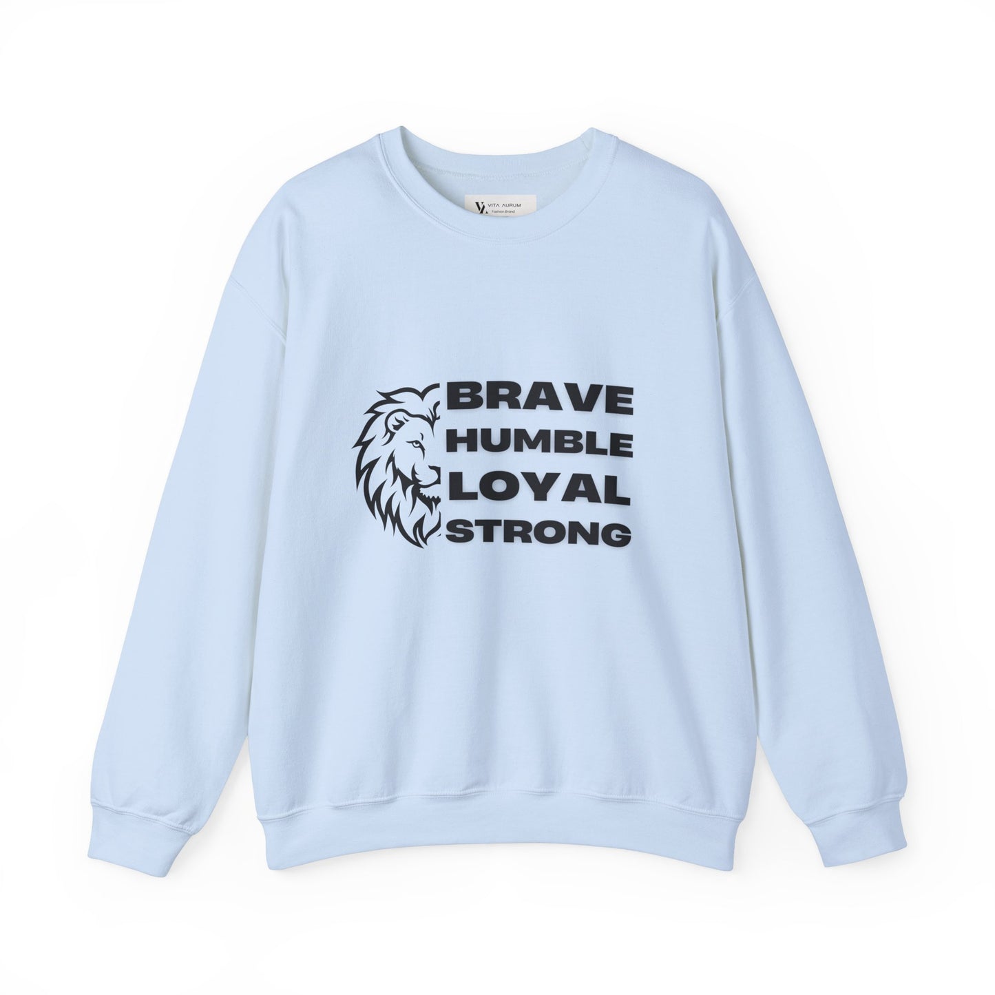 Unisex Heavy Blend™ Crewneck Sweatshirt Brave Humble Loyal Strong Lion