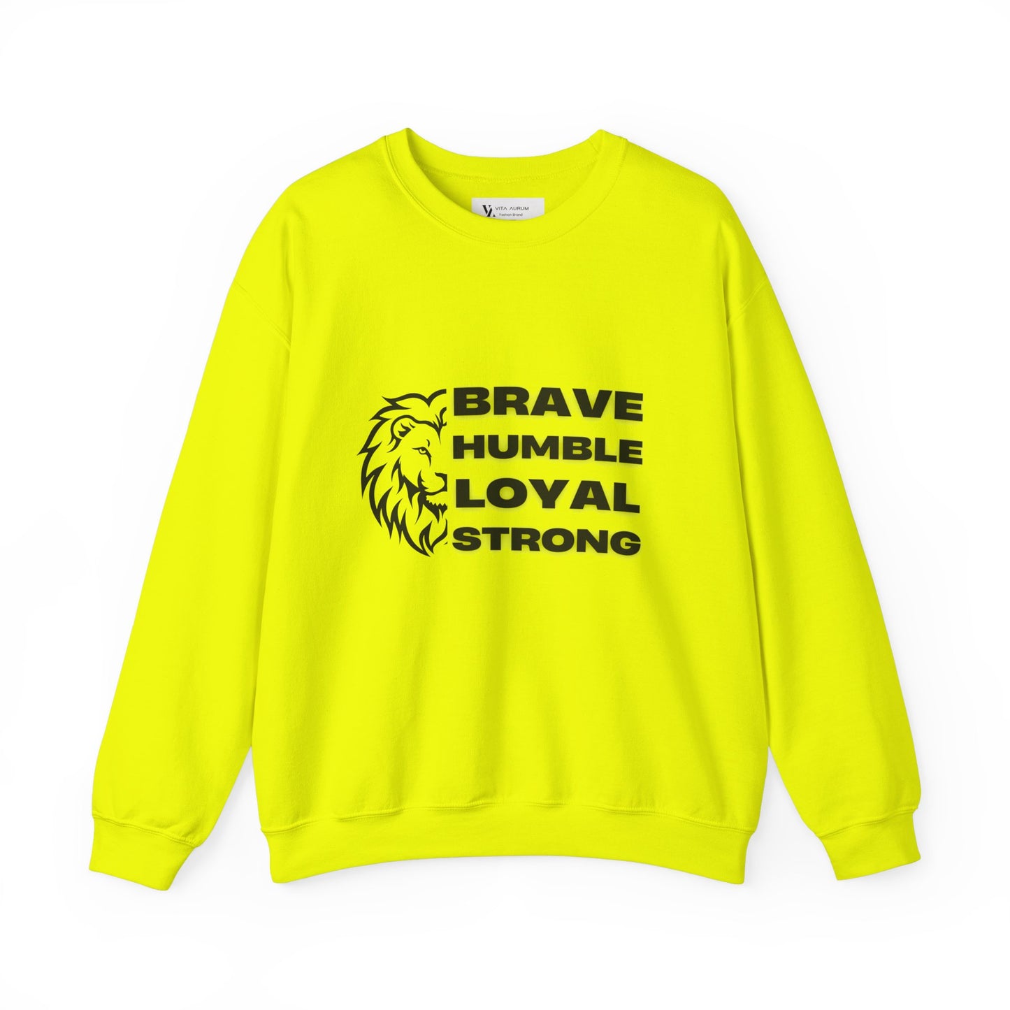 Unisex Heavy Blend™ Crewneck Sweatshirt Brave Humble Loyal Strong Lion